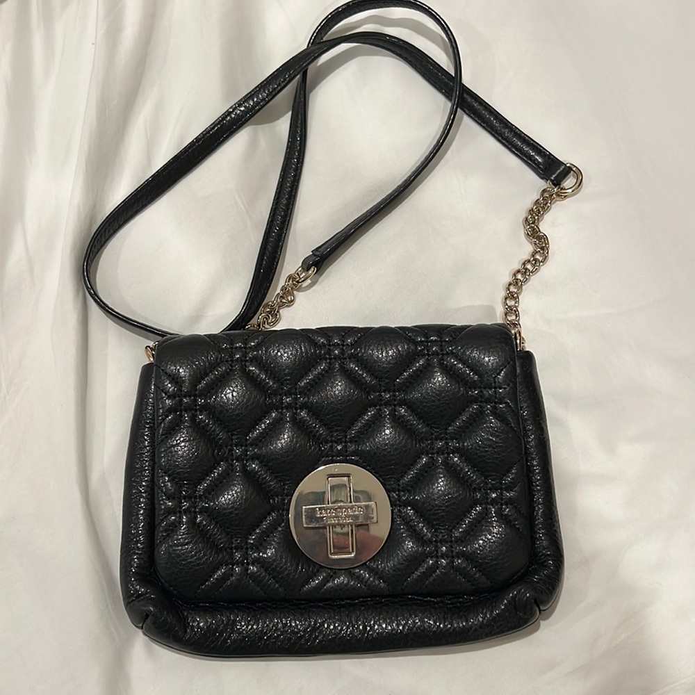 Kate Spade Padded Black Crossbody Bag with Chain